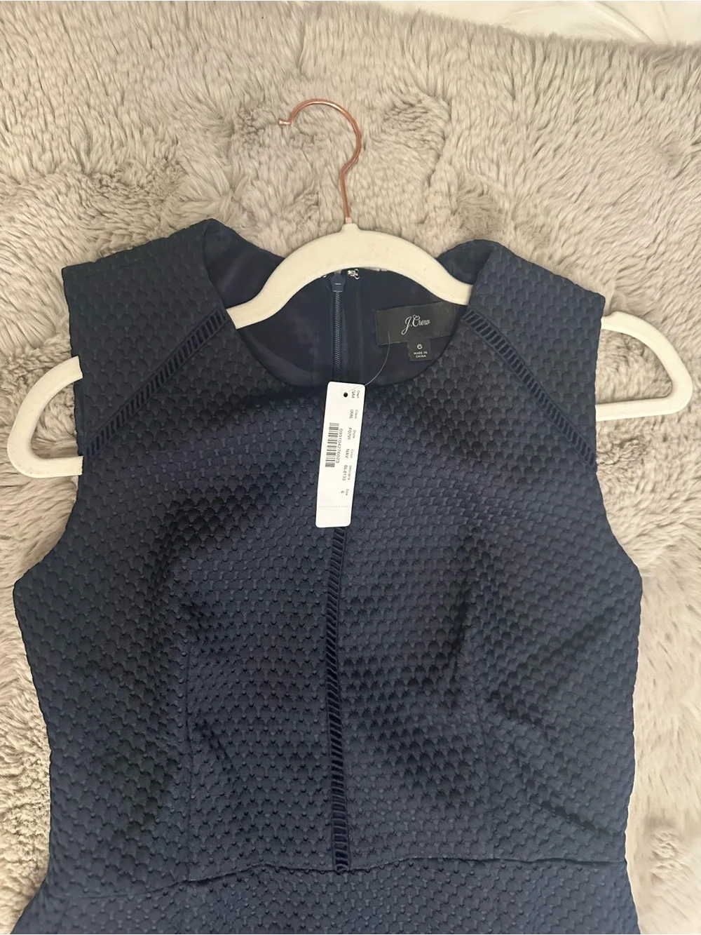 J. Crew Navy Textured Sleeveless Sheath Dress NWT, Size 6